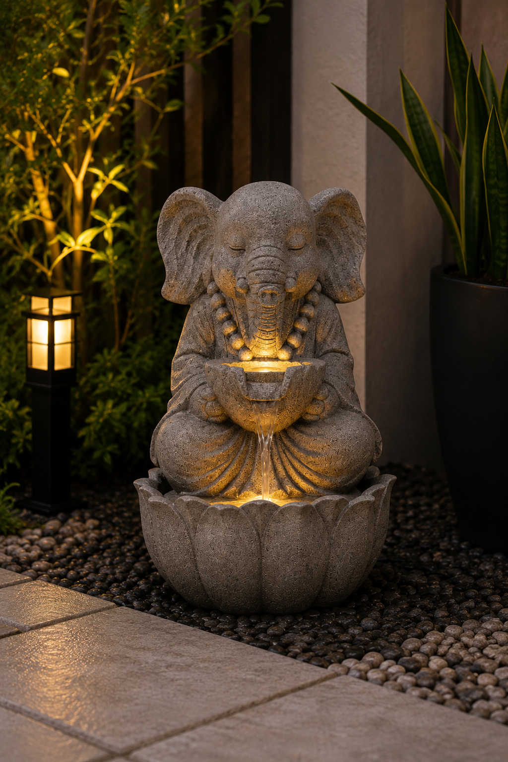 Lotus Garden Fountain — Frog / Elephant