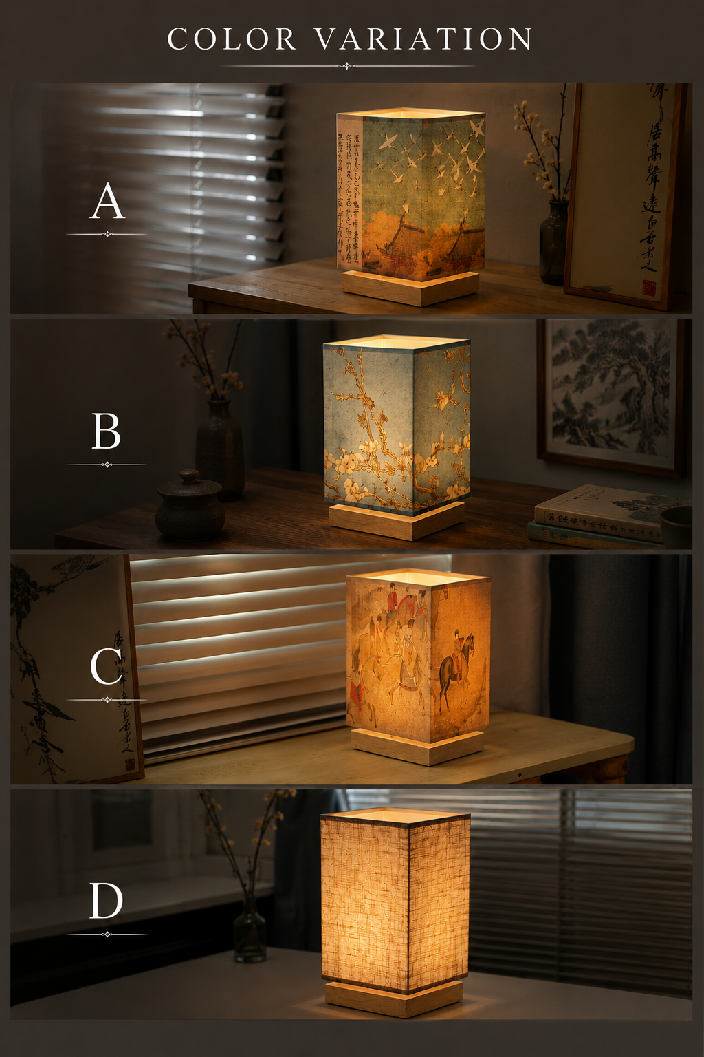 Table Lamp with Artistic Retro Shade